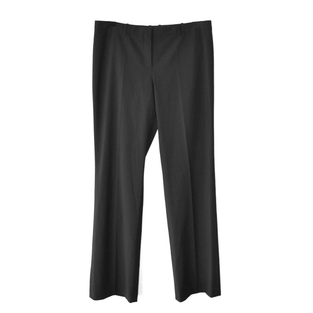 B5 NWT HUGO BOSS Tulea3 Black Wool Blend Flat Front Trouser Pants Sz US 12 $248